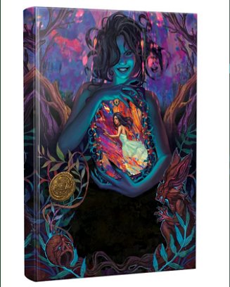 cover art for Vida Cruz-Borja's Absinthe Books novella, Mirror Marked. Cover shws a smiling woman holding a globe that contains a fleeing woman