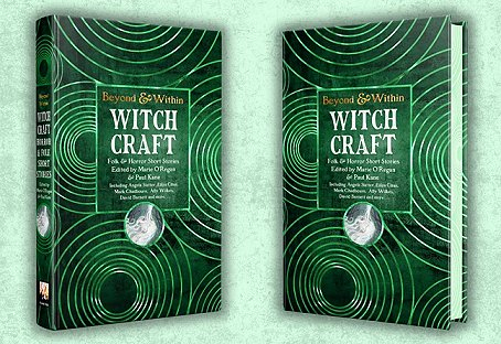 image showing two copies of Beyond & Within Witchcraft, edited by Marie O'Regan and Paul Kane, standing against a pale green background