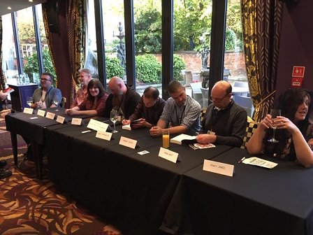 L to R: Benedict Jones, Terry Grimwood, Marie O'Regan, Jim McLeod, James Everington, Stephen Bacon, Mark West, Penny Jones