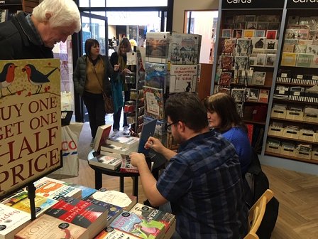 George Mann signing copies of Phantoms 