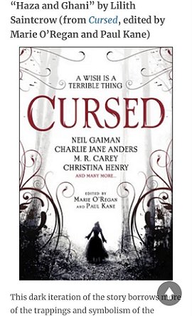 Haza and Ghani by Lilith Saintcrow, from Cursed, edited by Marie O'Regan and Paul Kane