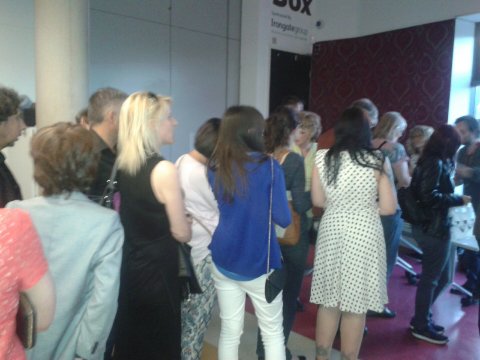 Queue for book signing, Double the Horror event, Derby Book Festival