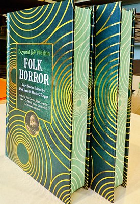 image showing two standing copies of Beyond & Within: Folk Horror, edited by Paul Kane and Marie O'Regan
