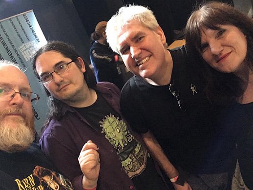 L to R: Matt Warner and Mark Adams of Hellbound Media, Paul Kane and Marie O'Regan