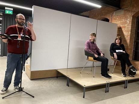 Laura Purcell and Marie O'Regan being introduced at UK Ghost Story Festival