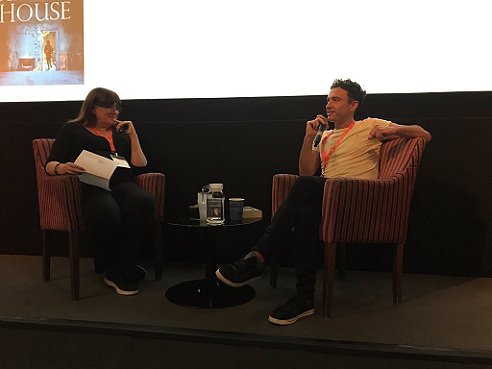 Marie O'Regan interviewing Neil Spring at Edge Lit 8