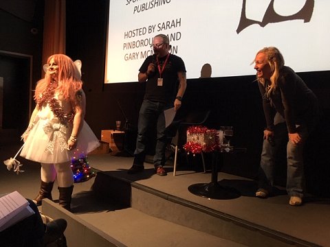 L to R: Pixie, Gary McMahon and Sarah Pinborough