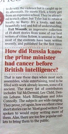 Times review of Exit Wounds, edited by Paul B Kane and Marie O'Regan