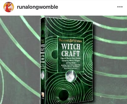 screenshot from runalongwomble. Image shows a copy of Beyone & Within: Witchcraft, edited by Marie O'Regan and Paul Kane